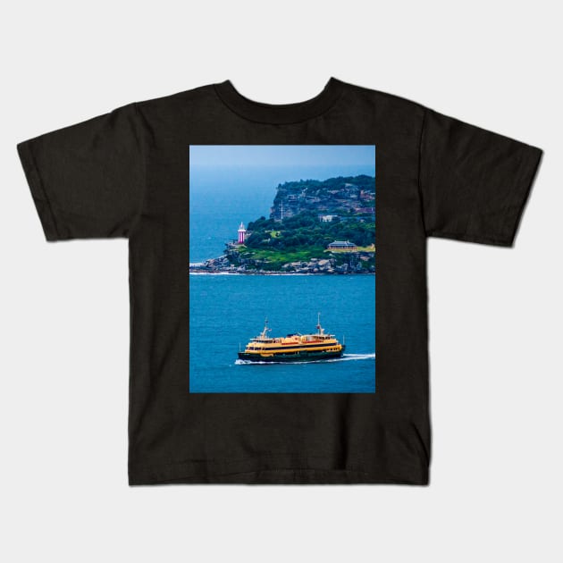 Manly Ferry, Hornby Lighthouse, Sydney, NSW, Australia Kids T-Shirt by Upbeat Traveler